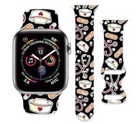 Nurse Strap Compatible with Apple Watch Band 38mm 40mm 41mm 42mm 44mm 45mm 46mm 49mm Men Women,Adjustable Soft Silicone Sport Wristbands for iWatch Ultra Series 10 9 8 7 6 5 4 3 2 1 SE