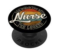 Nurse The Woman The Myth The Legend Vintage Stamp Nursing PopSockets Adhesive PopGrip