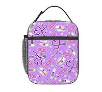 Nurse Theme Lunch Box, Nurses Lunch Bag for Women and Girls, Insulated Reusable Tote Bags Use Work Picnic Camping