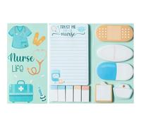 Nurse Theme Sticky Notes Set, 550 Sheets,Cute Cartoon Dog Post It Notes with 3 Point Pens, Self-Adhesive Writing Memo Pages Back to School Office Supplies
