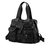 Nurse Tote Bag Waterproof Nylon Multi Pocket Shoulder Bags Laptop Work Bag Teacher Purse and Handbags, Black (Small), S