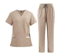 Nurse Uniform Doctors And Nurses Work Uniforms Surgical Gowns Operating Theatre Straight Pants Solid Colour Sets(Color9,L)