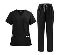Nurse Uniform Doctors And Nurses Work Uniforms Surgical Gowns Operating Theatre Straight Pants Solid Colour Sets(Color3,S)