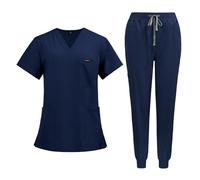 Nurse Uniform Male And Female Quick-drying Short-sleeved Oral Nurse Split Hospital Workwear Uniform Two-piece Set(Color8,XL)
