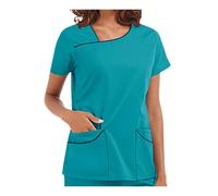Nurse Uniform Operating Theatre Short Sleeve Hand Wash Gowns Women Skin Management Nurses Operator(Blue1,M)