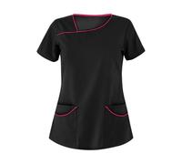Nurse Uniform Operating Theatre Short Sleeve Hand Wash Gowns Women Skin Management Nurses Operator(Black,XXXL)