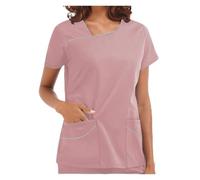 Nurse Uniform Operating Theatre Short Sleeve Hand Wash Gowns Women Skin Management Nurses Operator(Pink,XXXL)