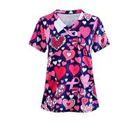 Nurse Uniform Operating Theatre Short-sleeved Hand-washing Clothes Women's Tops Overalls Nurse Surgeon Gowns(Color14,XL)