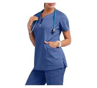 Nurse Uniform Operating Theatre Short-sleeved Hand-washing Clothes Women's Tops Overalls Nurse Surgeon Gowns(Color11,XXL)