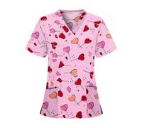 Nurse Uniform Operating Theatre Short-sleeved Hand-washing Clothes Women's Tops Overalls Nurse Surgeon Gowns(Color4,L)