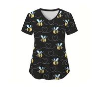 Nurse Uniform Operating Theatre Short-sleeved Hand-washing Clothes Women's Tops Overalls Nurse Surgeon Gowns(Color25,3XL)