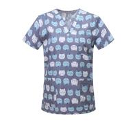 Nurse Uniform Pet Clinic Hospital Nursing Scrub Tops Shirts Dentistry Doctor Blouse Surgical Uniforms(Color 2,S)