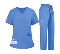 Nurse Uniform Quick-drying Elastic Clothes Men And Women Doctors And Nurses Uniform Two-piece Set(Color12,S)