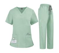 Nurse Uniform Quick-drying Elastic Clothes Men And Women Doctors And Nurses Uniform Two-piece Set(Color8,XL)