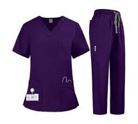 Nurse Uniform Quick-drying Elastic Clothes Men And Women Doctors And Nurses Uniform Two-piece Set(Color9,S)