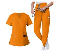 Nurse Uniform Stretchy Quick-drying Doctor's Surgical Gowns Brushes Uniforms Nurse Work Clothes Women's Suits(Color5,L)