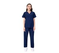 Nurse Uniform Summer Thin Male Doctors Surgical Gowns Female Nurses Work Clothes Elastic Quick-drying Suit(Color7,XXL)