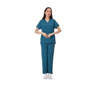 Nurse Uniform Uniforms Men Women Nursing Clothes Beauty Nurse Scrubs Sets Doctor Dentist Workwear Clinical Tops Pants(Blue,S)