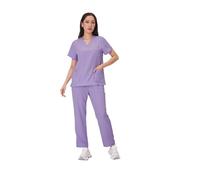 Nurse Uniform Uniforms Men Women Nursing Clothes Beauty Nurse Scrubs Sets Doctor Dentist Workwear Clinical Tops Pants(Purple,XL)