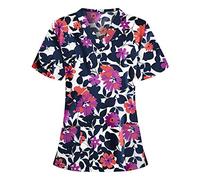 Nurse Uniforms Women UK 2024 New Work Tunics V Neck Health Care Beauty Tunic Healthcare Tunic Uniform Hospital Scrubs Nursing Beauty Tunic Cat Grooming 2024 New Doctors Hospital Uniform Tunics Purple