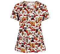 Nurse Uniforms Women Uk Uniform Care Work Shirt Classic Fit Nurses Top Doctors Hospital Scrub Tunic Top Scrub Tops for Women Classic Fit Mock Wrap Uniform Cute Printed Cat Grooming Spa Nail Salons