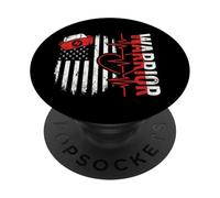 Nurse Warrior American Flag Distressed Heartbeat EKG Nursing PopSockets Adhesive PopGrip