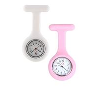 Nurse Watch Clasp, Pocket Watch Nurse Quartz, 2 Pieces Medical Pocket Watch, Waterproof Doctor Watches with Silicone, Nurse Watch with Clasp