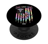 Nurse Week 2026 Appreciation American Flag Nursing Life PopSockets Adhesive PopGrip
