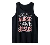 Nurse Who Loves Jesus Faith God CNA Christian Nurse Tank Top