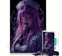 Nurse with Pink Hair 1000 Piece Jigsaw Puzzles for Adults Jigsaw Smart Game Together Fun Image Assembly Seasonal Gift (38x26cm)
