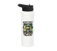 Nurse Working Late Surviving on Caffeine Coffee Stainless Steel Insulated Water Bottle