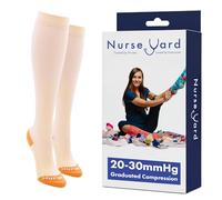 Nurse Yard Compression Socks for Nurses - Women & Men - 20-30mmHg Graduated Compression, For Medical Staff, Athletes - 1 Pair, Solid Orange, 3XL
