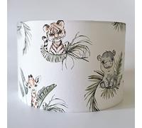 Nursery, Baby Safari, Cute Jungle Animals, Lion Cub, Baby Hippo, Giraffe etc Ceiling Light Shade 30cm Diameter x 20cm high