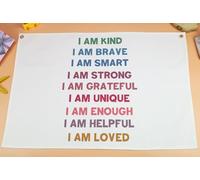 Nursery Banner Wall Decor-Boho Hanging Banner Pennant Poster Flags-for Baby Boy Girl Room Home Playroom Classroom-Baby Present Shower Birthday Christmas-i am Kind i am brave-28.5x20 Inches