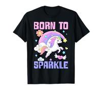 Nursery Born to Sparkle Unicorn Rainbow Stars T-Shirt