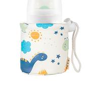 Nursery Bottle Sleeve Cover - Soft PU Leather, Insulated Design, Heat Preservation Layer, Water and Milk Protection for Home Use, Outdoor Travel, Living Area, Walking, Pushchair