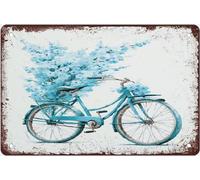 Nursery Decor Bicycle Floral Illustration Botanical Gift For Baby Wall Interesting Vintage Tin Sign For Living Room Bedroom Mall Supermarket Garden Kitcheninteresting Vintage Tin Sign 8x5.5 Inch