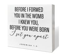 Nursery Desk Wooden Box Sign Decor, Before I Formed You in The Womb, Nursery Scripture Decor Newborn Baby Kid Children Room Desk Bible Verse Religious Decoration Baby Shower Christian Baptism Gifts