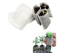 Nursery Grow Bags,100 Pcs Plants Nursery Bags Non-Woven Biodegradable Seedling Grow Bags,3.94"x3.15" Fabric Seedling Bags for Home Garden Supply, Tree, Flower, Vegetable Seed Starter Bags (white)