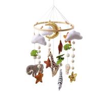 Nursery Mobile,Felt Animal Interactive Sensory Decor - Baby Crib Hangable Toy with Bell,for Boys Girls Room Daycare Bedroom Bedtime Play Birthday Holiday Celebration