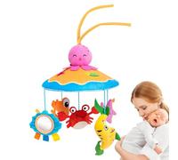 Nursery Mobile for Crib - 33x25x25cm Baby Bassinet Mobile Hanger Bell | Wooden Mobile Rotating Cute Animal Nursery Decor | Cotton Educational Toys for Girls Boys, Stroller Accessories