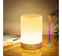 Nursery Night Light for Baby, Touch Dimmable Bedside Lamp with RGB Color Changing Mode, Rechargeable Table Lamps with Hook & Timer, 5 Modes, Memory Function, LED Night Lights for Kids, Bedroom