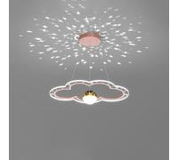 Nursery Pink LED Flower Chandelier Star Projector Nordic Modern Cloud Ceiling Pendant Light Large Blue Gold Kids Hanging Lamp for Children Bedroom Boys Girls Room