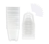 Nursery Planter - 12 Pieces with Moisture Dome and Transparent | Transparent Nursery Pots with Drainage | for Cuttings, Indoor and Outdoor Greenhouse Use, for Flower, Tomato,