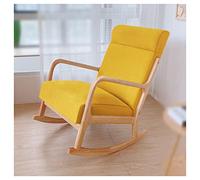 Nursery Rocking Chairs Recliner, Lawn Chair Rocker, Modern Aent Chair With Upholstered Wingback Sofa Chair With Armrest Headrest Wooden Legs Single re Chair For Living Room (Color : White) (