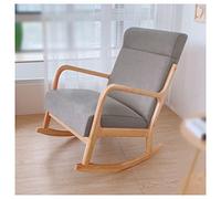Nursery Rocking Chairs Recliner, Lawn Chair Rocker, Modern Aent Chair With Upholstered Wingback Sofa Chair With Armrest Headrest Wooden Legs Single re Chair For Living Room (Color : White) (