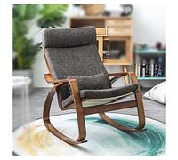 Nursery Rocking Chairs Recliner, Lazy Chair Lounge Chair, Wooden Mid-Century Modern Aent Chairs Reading Chair with Headrest Armrest Fabric Padded re Chair for Living Room Office (Dark Gray)