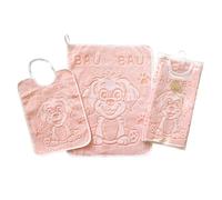 Nursery School Buddy Set 2 Pieces: Terry Cloth Bib with Elastic Band 26 x 34 cm and Towel 40 x 50 cm Nursery Set - 100% Cotton Made in Italy (Orange)
