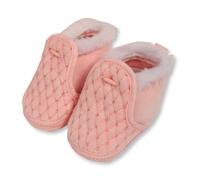 Nursery Time Baby Booties with Fur Trim (Pink, 0-6 months, UK Footwear Size System, Infant, Age Range, Medium, 0 Months, 12 Months)