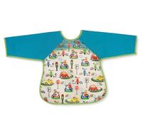Nursery Time Baby Boys Girls Large Waterproof PEVA Bibs with Sleeves (Blue)